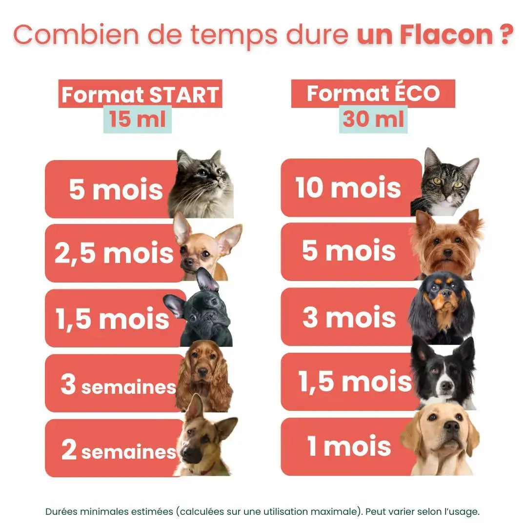 Durée de cure Arthro Flex pour chien et chat selon le poids