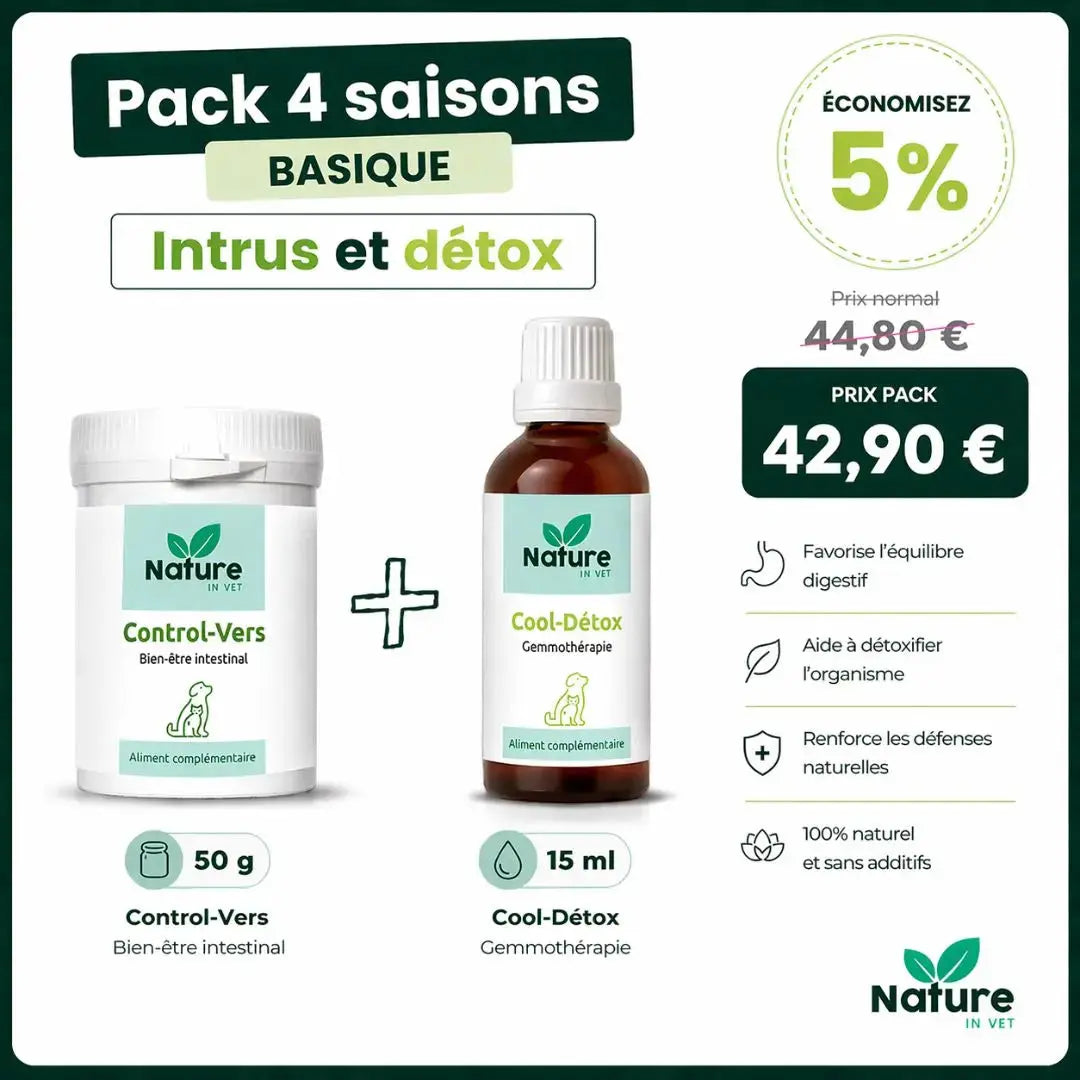 Pack 4 saisons vermifuge naturel chien chat 