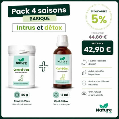 Pack 4 saisons vermifuge naturel chien chat 